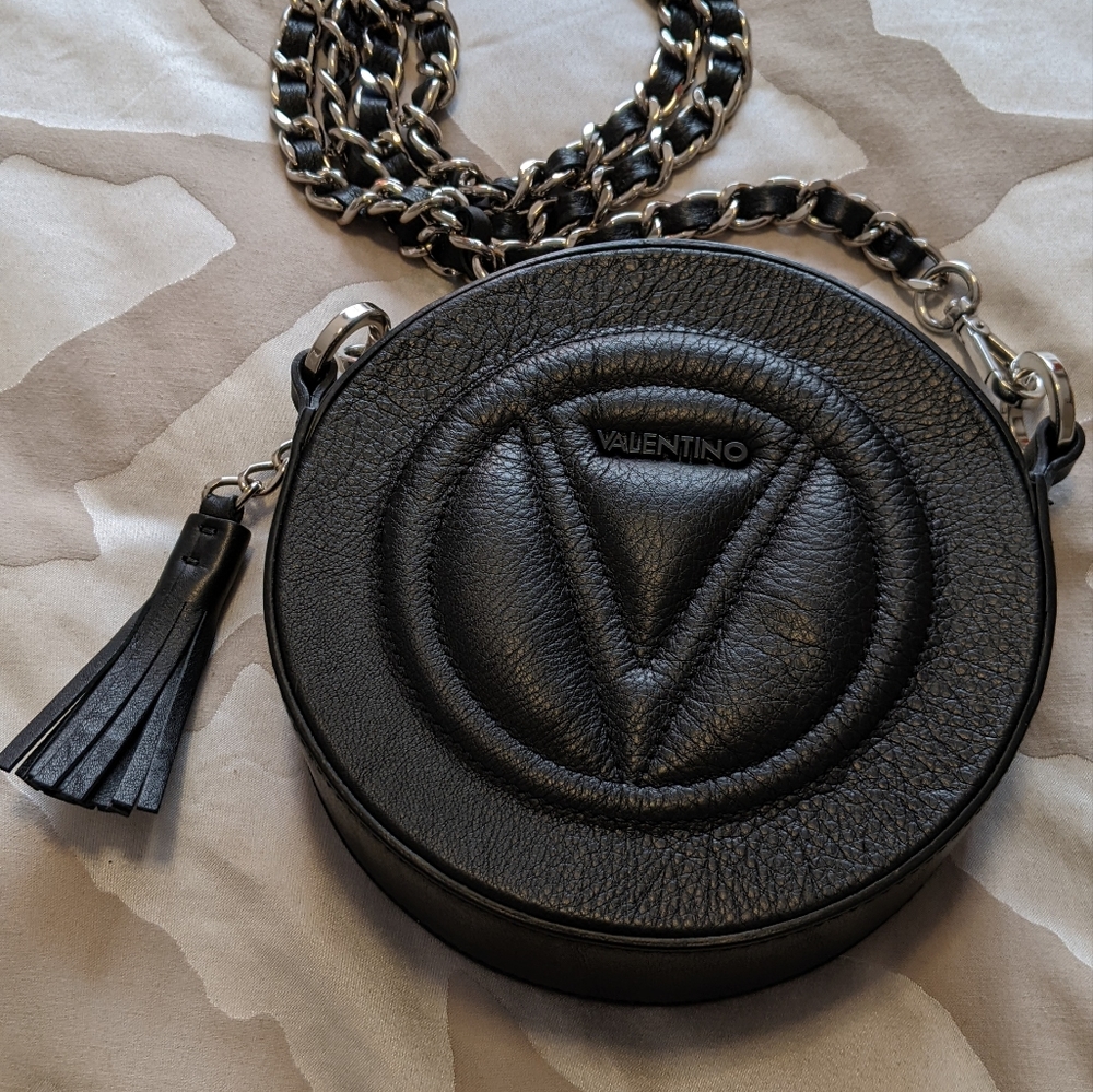 Valentino by Mario Valentino Black Leather Circle Bag